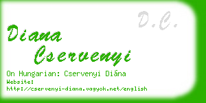 diana cservenyi business card